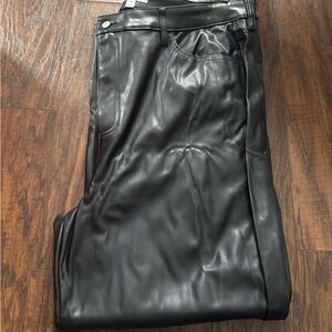 Women's Black Faux Leather Pants Plus Size